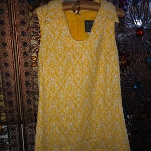 Yellow and White Patterned Dress